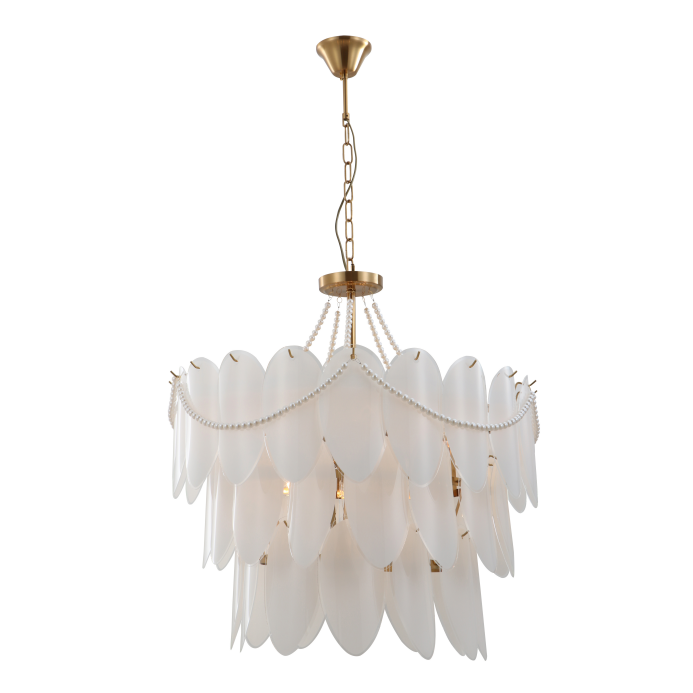 3-Tier Vintage Luxury Chandelier med pärlor