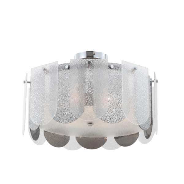 6-ljus dubbel glas krom spegelfinish trumtak