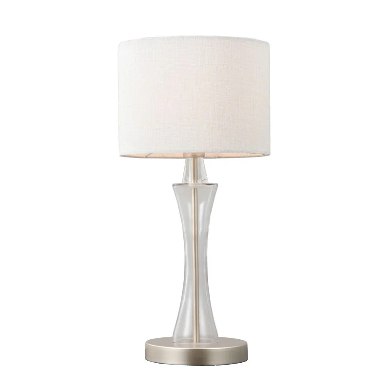 Modern Creme White Textile Bordslampa