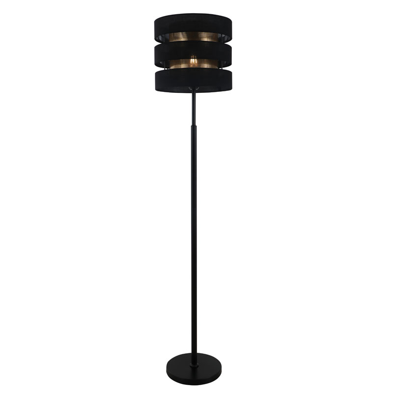 Dubbelskärm svart golvlampa