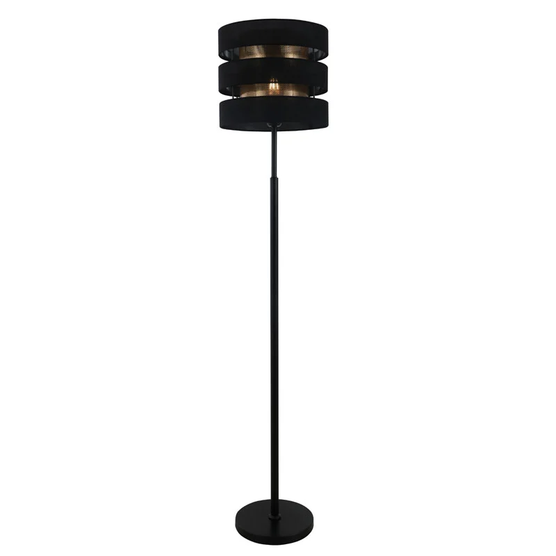 Dubbelskärm svart golvlampa
