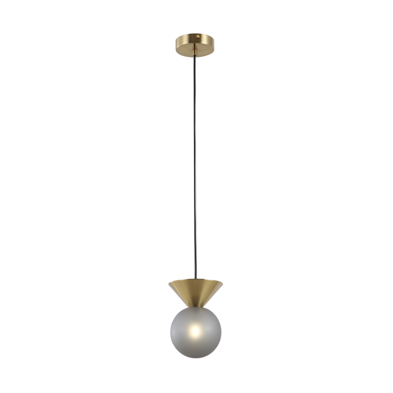 Frosted Smoky Ball Glass Pendant Lamp