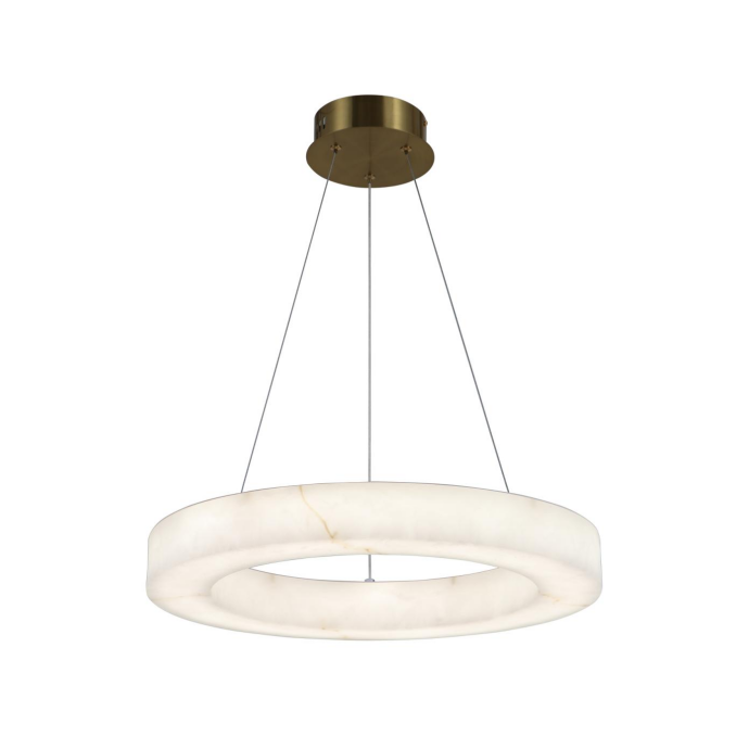 Modern Alabaster Ring LED Pendelljus