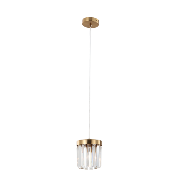 Singel E14 Basstrustad Gold K9 Crystal Pendant Light