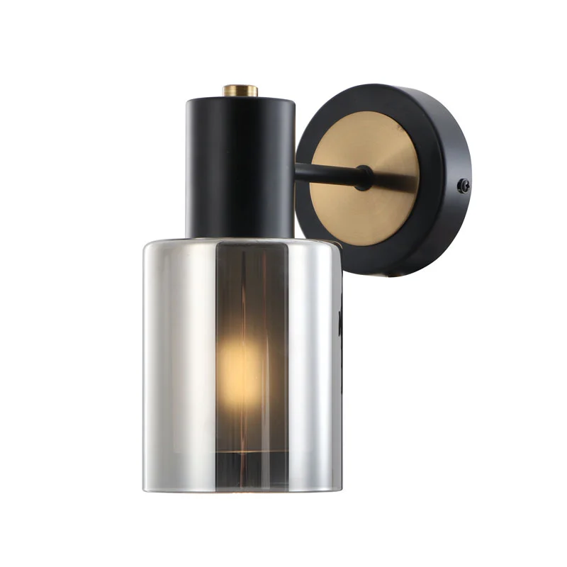 Smoky Dubbelglas Down Slim Wall Light