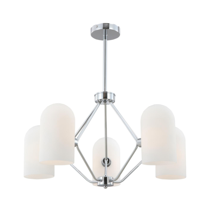 Vintage Chrome 5-Light Chandelier