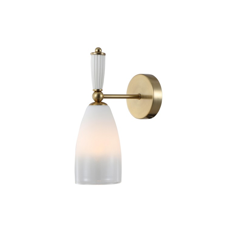 Vit gradient glas mässing keramisk vägglampa